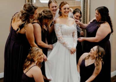 Black Forest by Wedgewood wedding videographer bride getting ready room with a big mirror