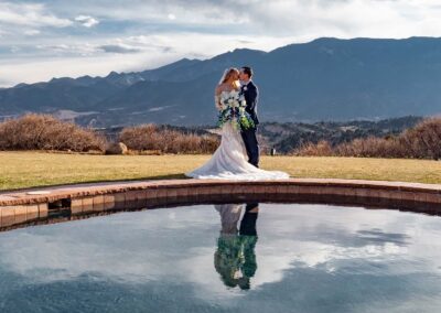 Wedding videography and photography at reflecting pool at garden of the gods resort