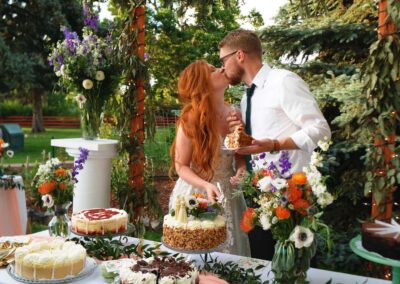 Wedding photography cake cutting reception videographer