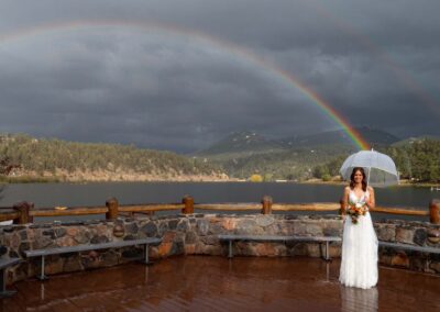 Affordable budget photographer and videographer in colorado springs rainbow bride unbrella