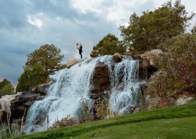 Sanctuary Golf Course Wedding Videographer and photographer waterfall