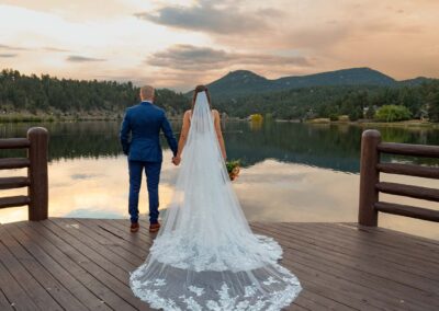 Affordable budget videographer photoragpher in colorado springs sunset bride and groom