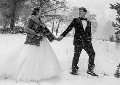 Wedding Videography and Photography combo package save money shot in the snow cool boots