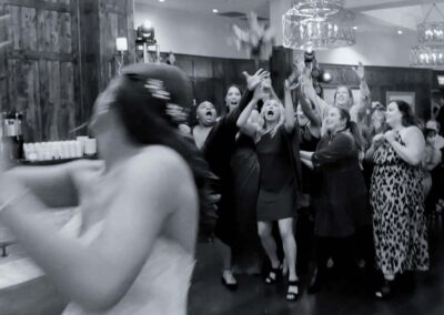 action shot flower toss pinery on the hill wedding videographer photographer